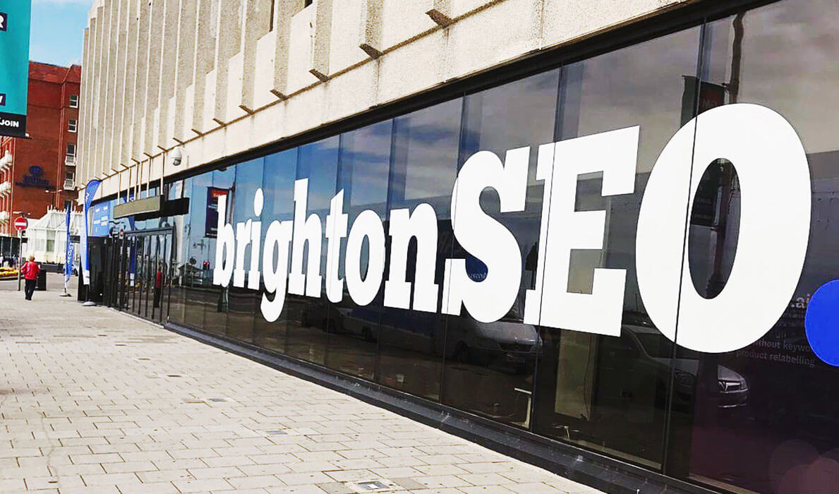 The BrightonSEO logo in a window.