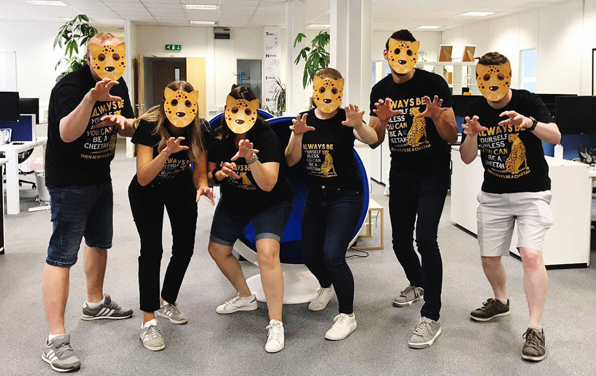 Team Cheetahs wore a t-shirt and masks for the Selesti birthday party