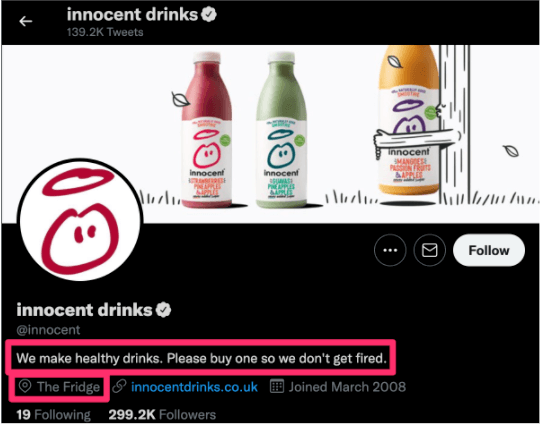 Innocent Drinks Twitter Profile