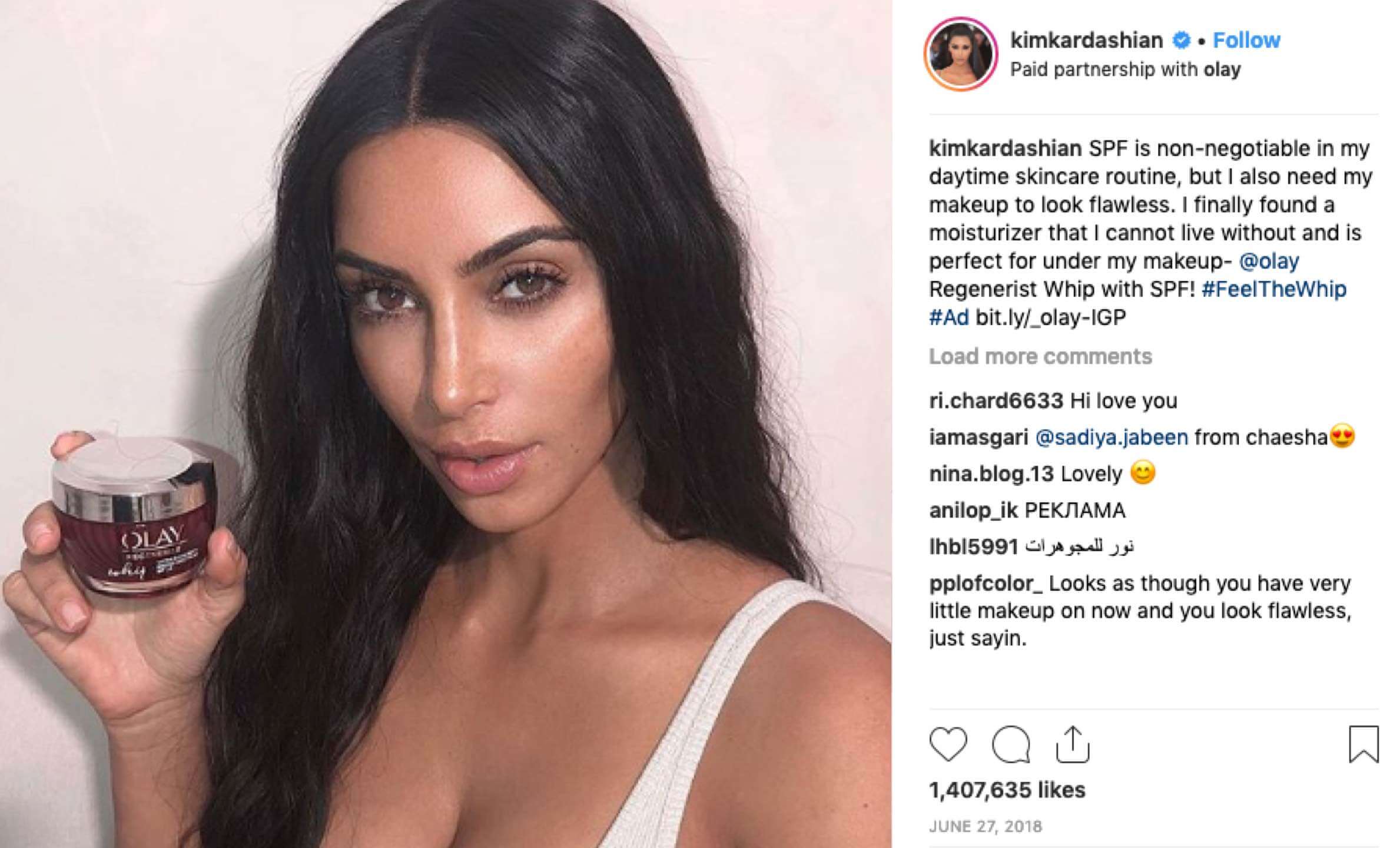 Kim Kardashian Instagram ad
